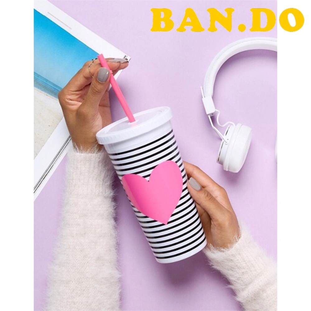Ban.do Neon Heart Tumbler with Straw